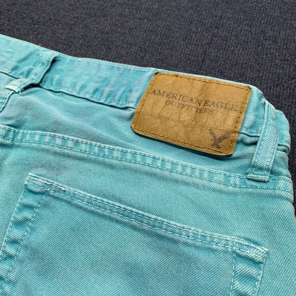 AMERICAN EAGLE OUTFITTERS® Men Skinny Jeans Turquoise Blue 32x32 99% Cotton VTG - Picture 6 of 9